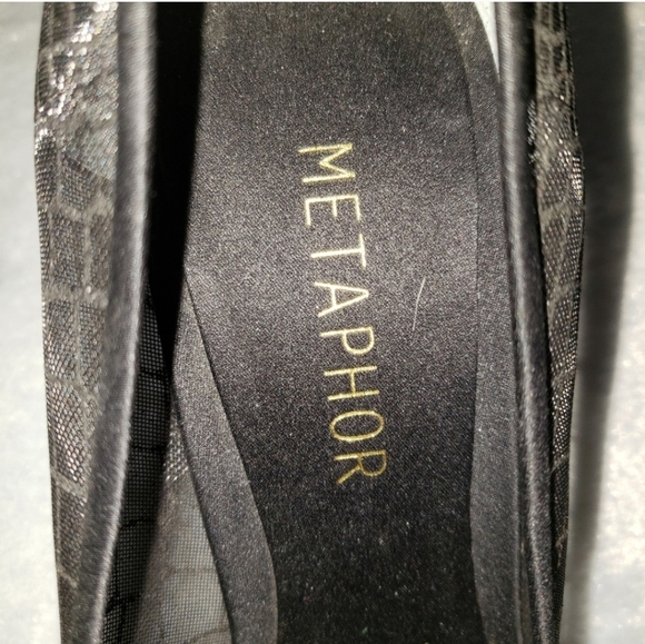 Womens sz 10 black illusion Metaphor stiletto heels with sheer upper material - Picture 7 of 10